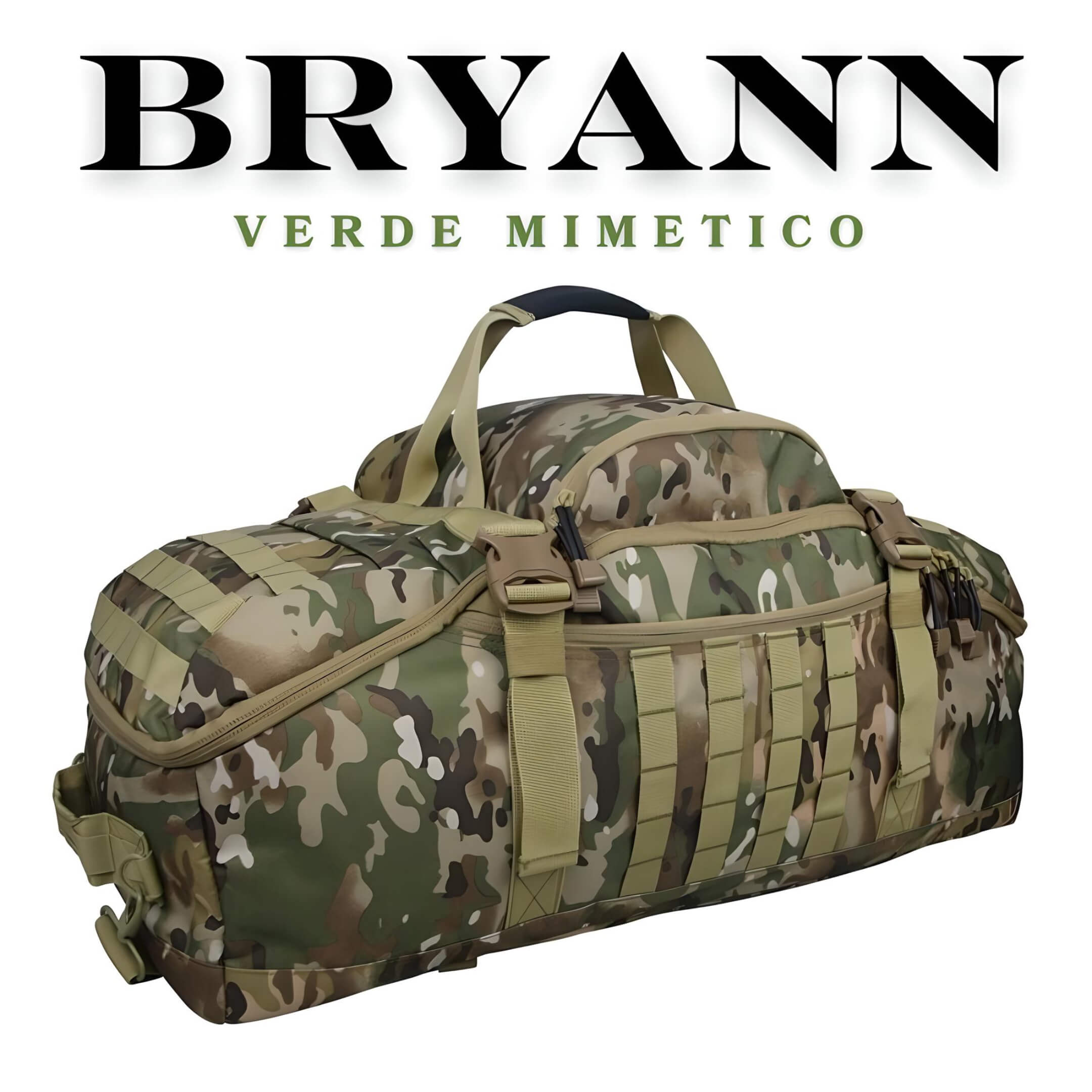 NC Borsone Tattico Militare In Tela Grande Capacità 55x30x20 Cm - Beige