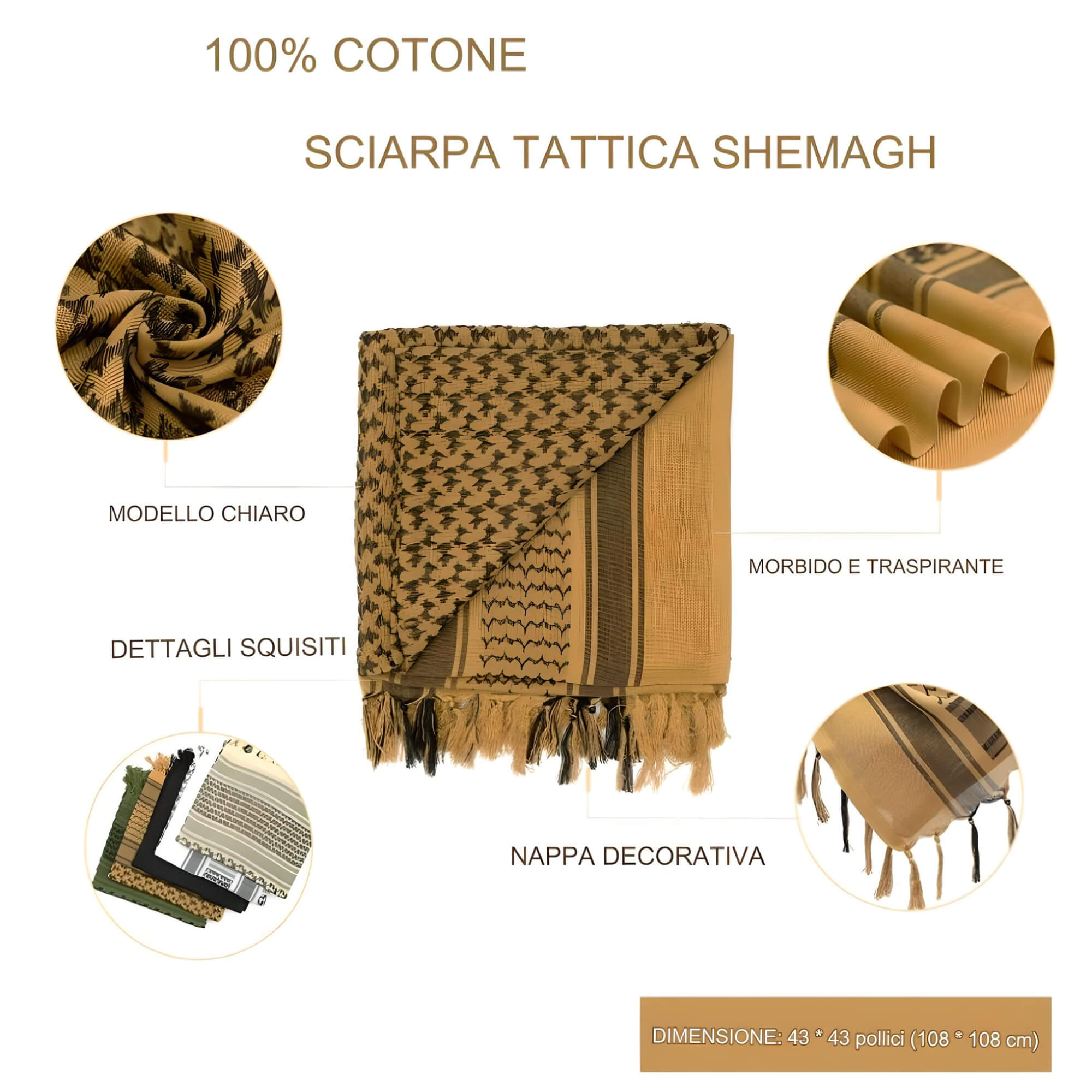 DINAMICA 🔥 MEDIO ORIENTE Sciarpa Militare Tattica - immagine 16